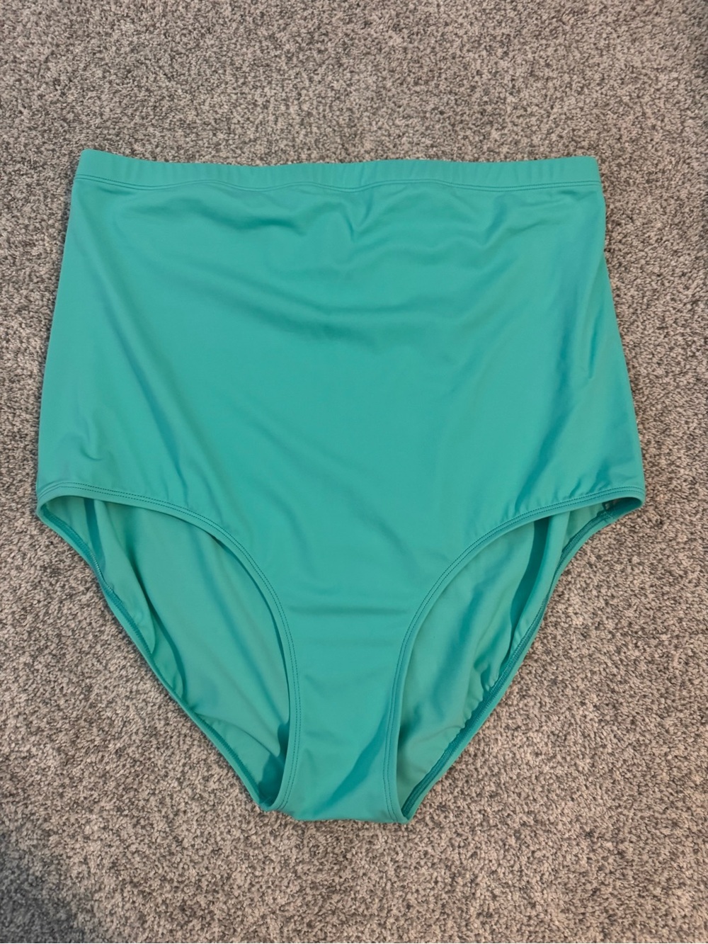 High-Waist Swim Briefs in Teal for Women